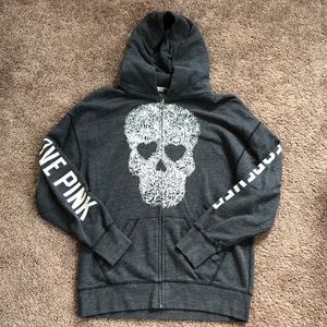Victoria’s Secret PINK Lace Sugar Skull Hoodie
